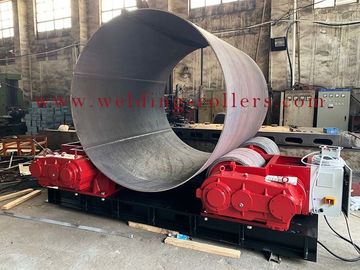 Heavy Duty 100 Tons Tank Turning Rolls , Welding Roller Stand Steel Rolls Red / Black